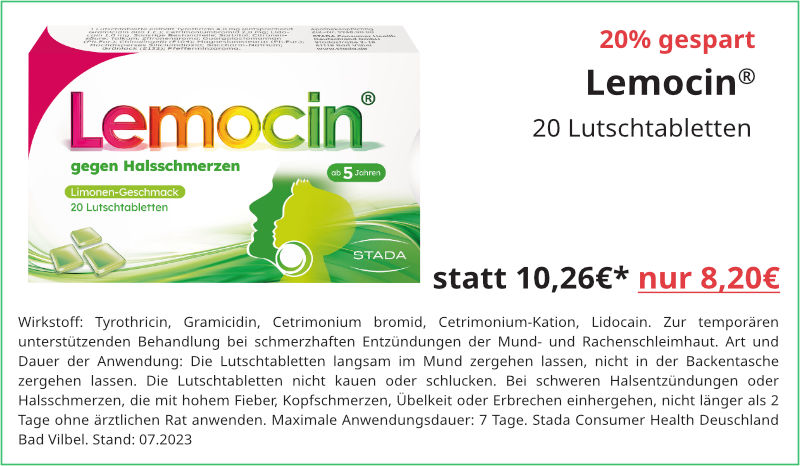 Lemocin 20 Lutschtabletten für 8,20 €