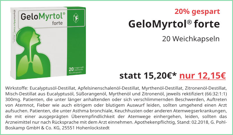 Gelo Myrtol forte 20 Weichkapseln für 12,15 €