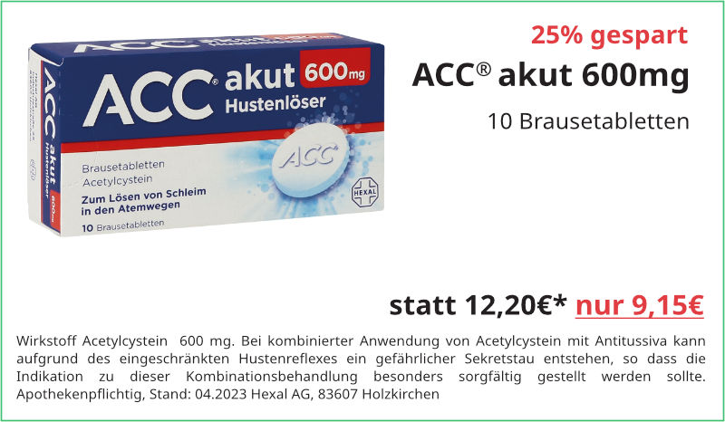 ACC akut 600mg 10 Brausetabletten für 9,15 €