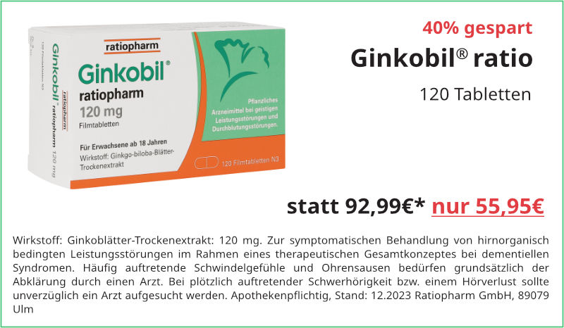 Ginkobil ration 120 Tabletten für 55,95 €