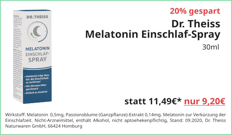 Dr. Theiss Melatonin Einschlaf-Spray 30ml für 9,20 €