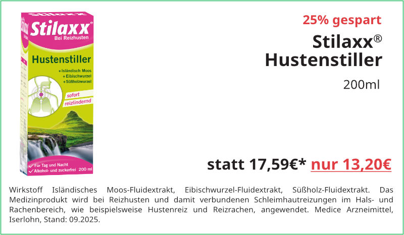 Stilaxx Hustenstiller 200ml für 13,20 €
